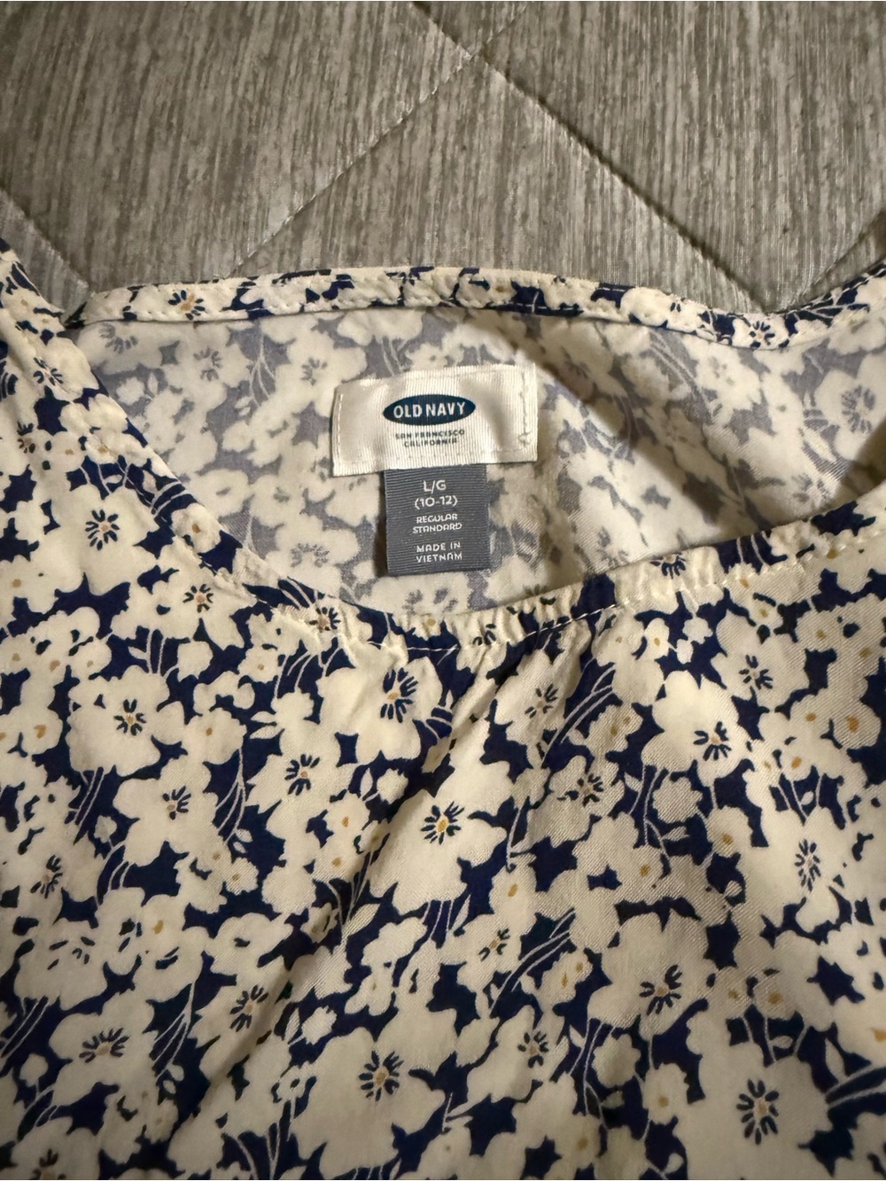 Old Navy White and Navy Floral Casual Dress - Picture 3 of 6